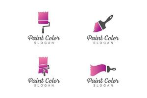 coleção de vetores de design de logotipo de pincel de cor de tinta