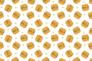 vetor de padrão sem emenda de hambúrguer de fast food