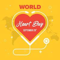 dia mundial do coração 29 de setembro design de postagem de mídia social vetor