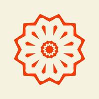 mandala de cor laranja escuro com um design de ilustração vetorial de fundo pastel vetor