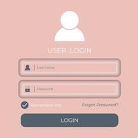 entrar, página de login, design de modelo vetorial vetor