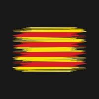 vetor de escova de bandeira da Catalunha. vetor de pincel de bandeira nacional