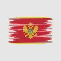 vetor de escova de bandeira de montenegro. vetor de pincel de bandeira nacional