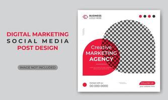 post de mídia social de agência de marketing digital de negócios criativos ou modelo de design de banner da web vetor