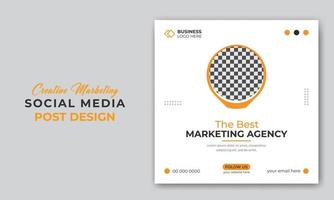 post de mídia social de agência de marketing digital de negócios corporativos ou modelo de design de banner da web vetor
