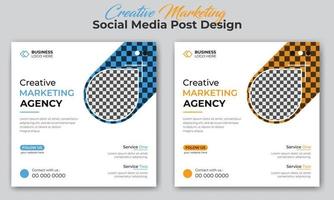 post de mídia social corporativa de promoção de negócios ou modelo de design de banner da web para agência de marketing digital. vetor