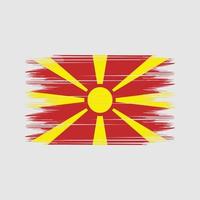 vetor de pincel de bandeira da Macedônia do Norte. vetor de pincel de bandeira nacional