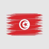 vetor de pincel de bandeira da tunísia. vetor de pincel de bandeira nacional