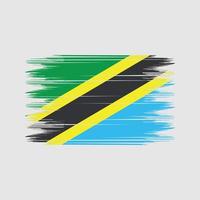 vetor de pincel de bandeira da tanzânia. vetor de pincel de bandeira nacional