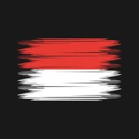 vetor de pincel de bandeira indonésia ou mônaco. vetor de pincel de bandeira nacional