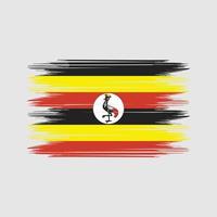 vetor de pincel de bandeira de uganda. vetor de pincel de bandeira nacional