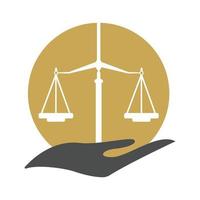 modelo de design de logotipo de cuidados com a lei. balance design de logotipo relacionado a advogado, escritório de advocacia ou advogados. vetor