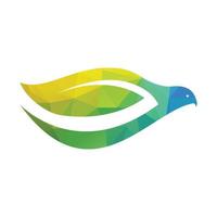 desenho de vetor de logotipo abstrato de pássaro de folha. modelo de design de logotipo de folha de pássaro.