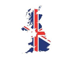 britânico reino unido bandeira nacional europa emblema mapa ícone ilustração vetorial elemento de design abstrato vetor