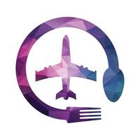 design de conceito de logotipo de comida de pista. modelo de design de logotipo de avião de comida. vetor
