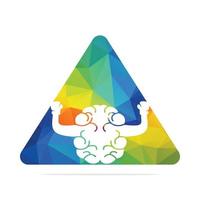 design de conceito de logotipo de boxe cerebral. design de vetor de logotipo de cérebro de energia.
