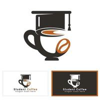modelo de logotipo de vetor de café de estudante. adequado para educação ou conhecimento.