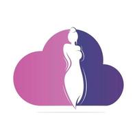 modelo de design de logotipo de moda mulher bonita. logotipo de beleza natural, ioga e massagem. vetor