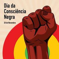 dia da consciência negra. dia da consciência negra. ilustração em vetor de mão de revolução. levantando a voz