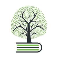 livro design de modelo de vetor de árvore. árvore educacional no modelo de livro..