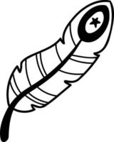 ilustração de penas de estilo boho desenhada à mão vetor