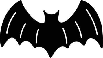 sombra desenhada de mão de ilustração de morcego vetor