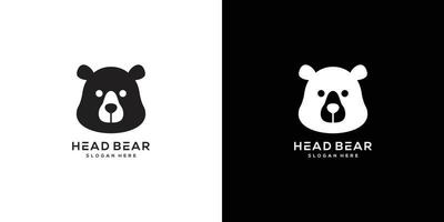 design de vetor de logotipo de urso de cabeça