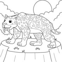 smilodon animal para colorir para crianças vetor