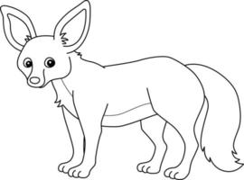 desenho de animal de raposa de orelhas de morcego isolado para colorir vetor