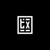 tx logotipo inicial com estilo de forma retangular quadrada vetor