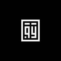 qy logotipo inicial com estilo de forma retangular quadrada vetor