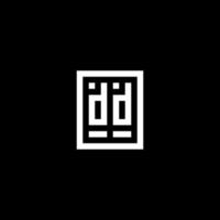dd logotipo inicial com estilo de forma retangular quadrada vetor
