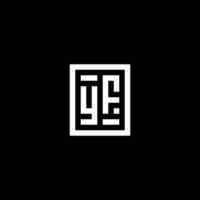 yf logotipo inicial com estilo de forma retangular quadrada vetor