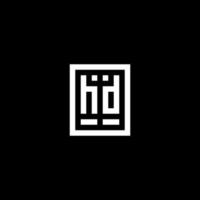 logotipo inicial hd com estilo de forma retangular quadrada vetor