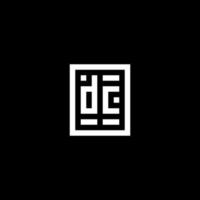 logotipo inicial dc com estilo de forma retangular quadrada vetor