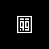 qg logotipo inicial com estilo de forma retangular quadrada vetor
