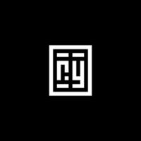 ry logotipo inicial com estilo de forma retangular quadrada vetor