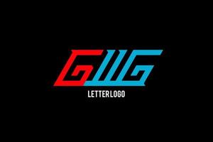 logotipo da letra gwg vetor