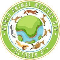 vetor de conceito de dia mundial do bem-estar animal