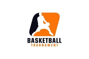 letra q com design de logotipo de basquete. elementos de modelo de design vetorial para equipe esportiva ou identidade corporativa. vetor