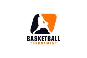 letra o com design de logotipo de basquete. elementos de modelo de design vetorial para equipe esportiva ou identidade corporativa. vetor