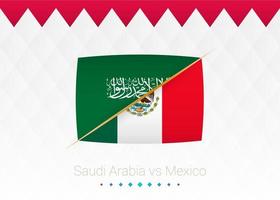 seleção nacional de futebol arábia saudita vs méxico. jogo de futebol 2022 versus ícone. vetor