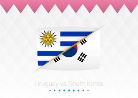 seleção nacional de futebol uruguai x coreia do sul. jogo de futebol 2022 versus ícone. vetor