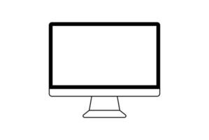 ícone de monitor de computador. símbolo de pc plano. ilustração vetorial vetor