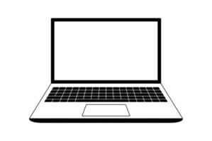 ícone de linha de ilustração vetorial de laptop isolado no fundo branco vetor