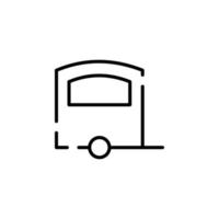 caravana, campista, modelo de logotipo de ilustração vetorial de ícone de linha pontilhada de viagem. adequado para muitos propósitos. vetor