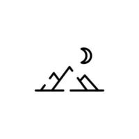 montanha, colina, monte, modelo de logotipo de ilustração vetorial de ícone de linha pontilhada de pico. adequado para muitos propósitos. vetor