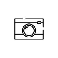 câmera, fotografia, digital, modelo de logotipo de ilustração vetorial de ícone de linha pontilhada de foto. adequado para muitos propósitos. vetor