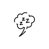 sono, soneca, modelo de logotipo de ilustração vetorial de ícone de linha pontilhada à noite. adequado para muitos propósitos. vetor