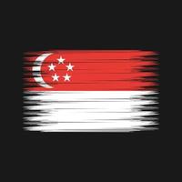 escova de bandeira de singapura. bandeira nacional vetor